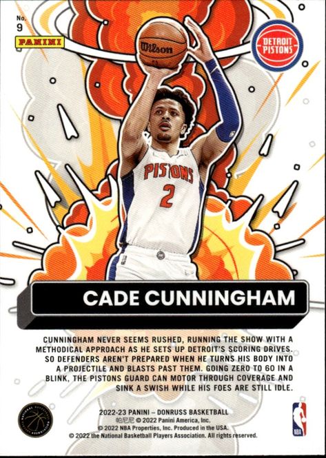Main Image 2022-23 Panini Donruss Cade Cunningham #9 Bomb ...