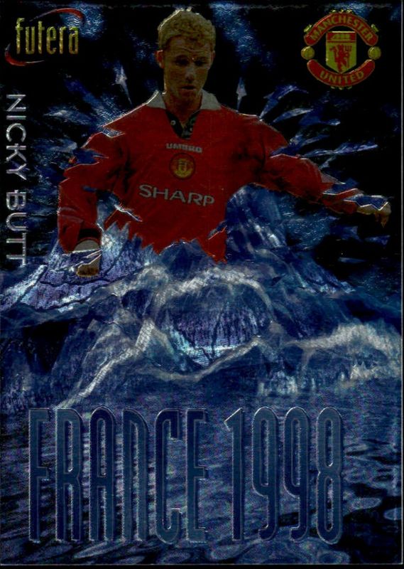 NICKY BUTT 1998 Futera Soccer Card Insert MANCHESTER UTD #1463/8000