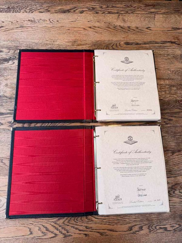 22 Carat Gold Leather Binders pair #64/99 AUTOGRAPHED Werry rare   