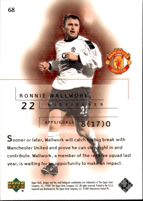 2001 Upper Deck Manchester United RONNIE WALLWORK