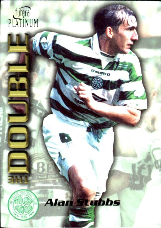 1998 Futera Platinum Celtic The Double /400 Alan Stubbs #DB16 SILVER GILDED EDGES