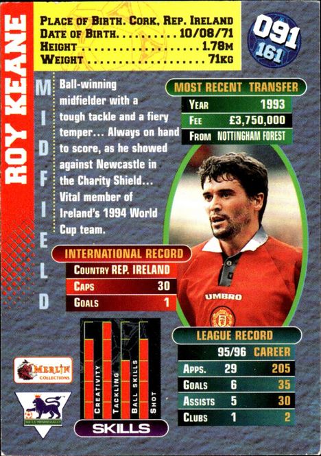 Hovedbilde 1996 Merlin Premier Gold Roy Keane #091