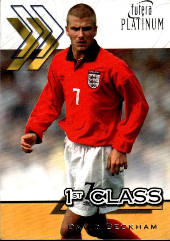 2001 Futera Platinum David Beckham 1st Class World Stars Base #3