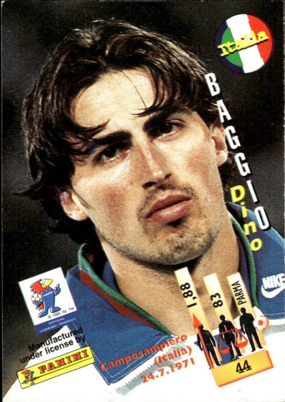 Panini 1998 France World Cup Card #44 Dino Baggio Italy