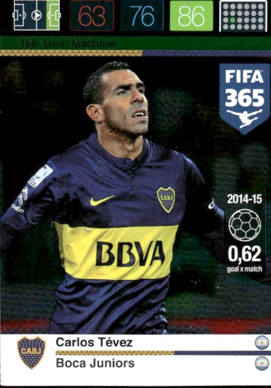 FIFA 365 Adrenalyn XL - No. 172 Carlos Tevez - Goal Machine-