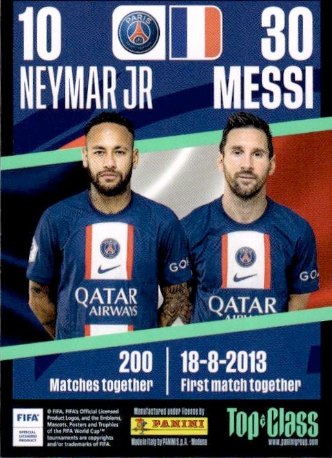 Main Image MESSI NEYMAR JR PANINI FIFA TOP CLASS 2023 ...