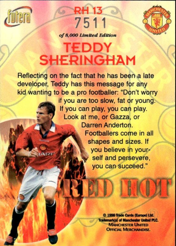 Teddy Sheringham Red Hot 98 RH13 #7511/8000 