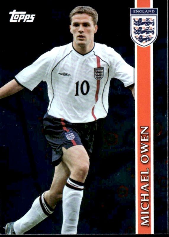 MICHAEL OWEN 2002 Topps Blue Foil Refractor Insert Soccer Card ENGLAND #E8