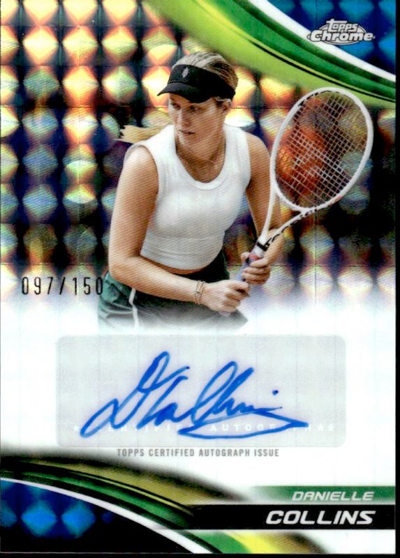 Danielle Collins 2025 Topps Chrome Tennis 097/150 Blue Refractor Auto CA-DCS