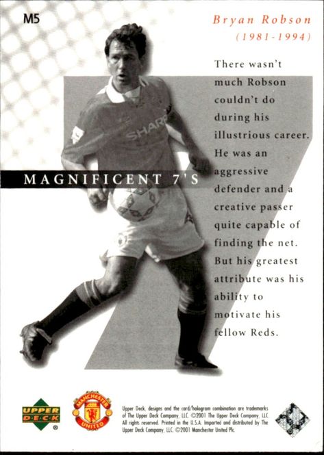Main Image 2001-02 Upper Deck Manchester United Magnificent ...