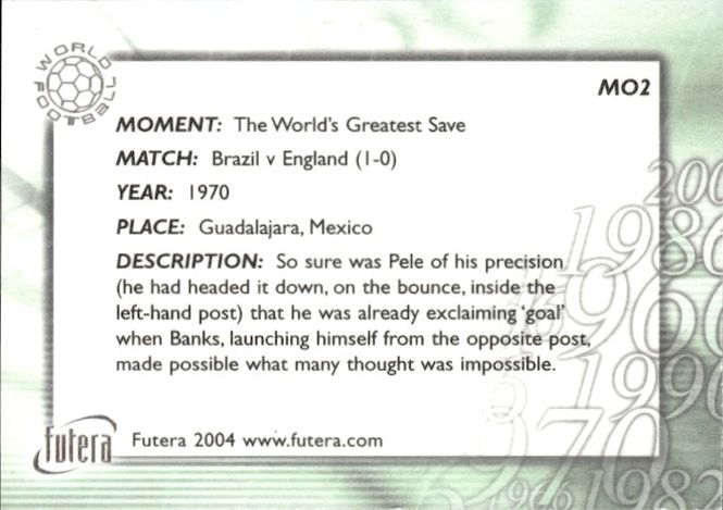 Hovedbilde 2004 Futera World Football Moments in Football ...
