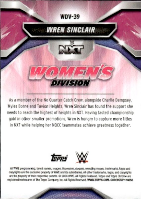 2026 Topps Chrome WWE Wren Sinclair Women's Division Refractor