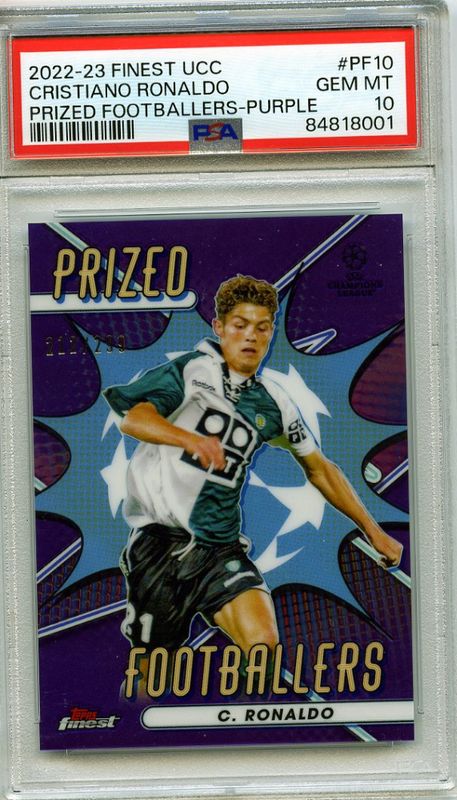 CRISTIANO RONALDO PRIZED FOOTBALLERS-PURPLE GEM MINT PSA10 #212/299
