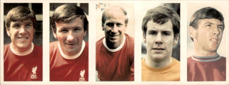 1970 World Cup Souvenirs 5 Card Panels Emlyn Hughes Bobby Charlton