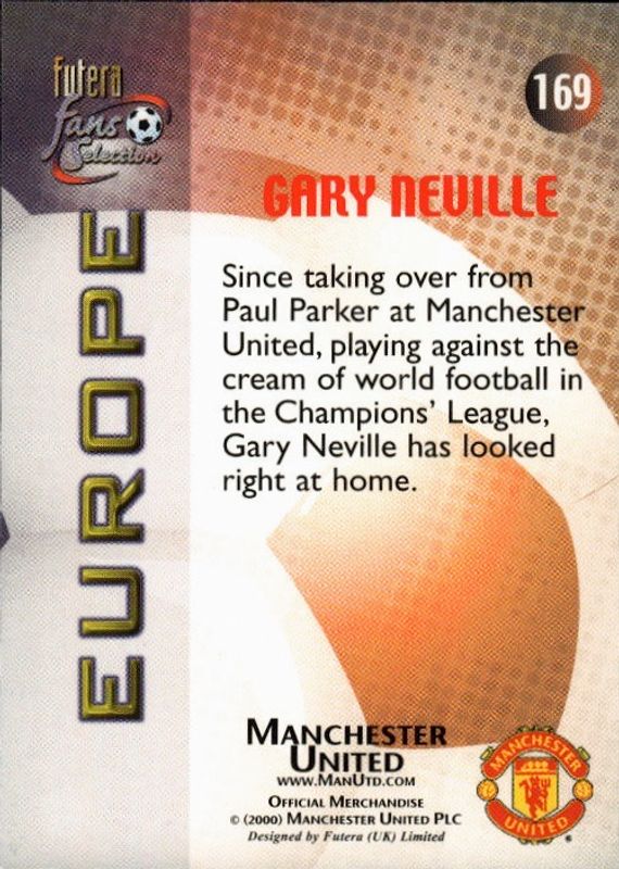 Gary Neville, Futera Fans Selection 2000, Manchester United #169 