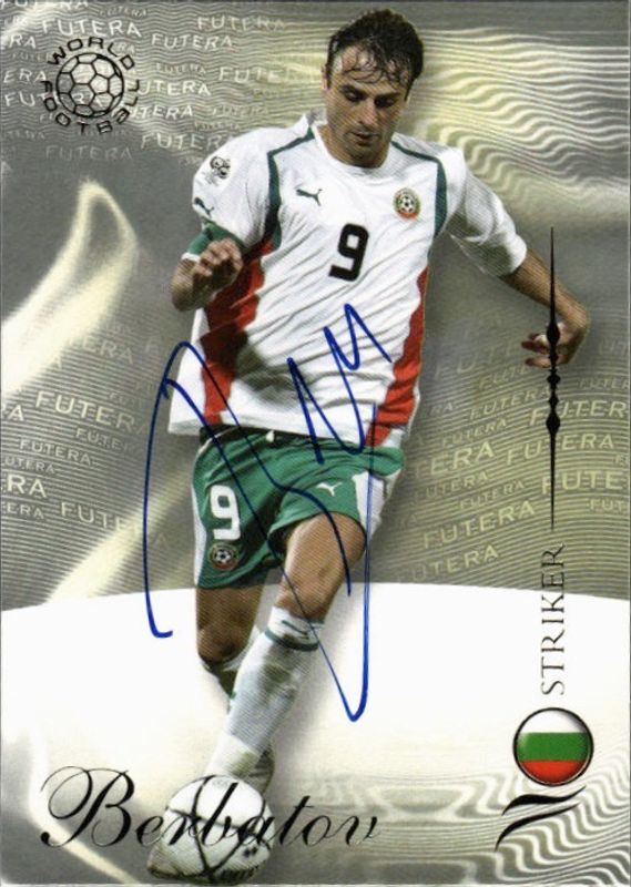 2007 Futera World Football Foil #138 Dimitar Berbatov ON CARD AUTOGRAPH 