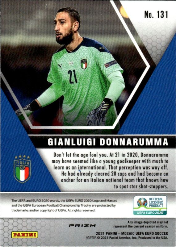 2021 Panini Mosaic UEFA Euro 2020 Gianluigi Donnarumma #131 Red Mosaic Prizm
