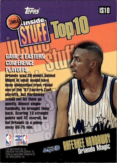 Main Image 1997-98 ANFERNEE PENNY HARDAWAY Topps Inside ...
