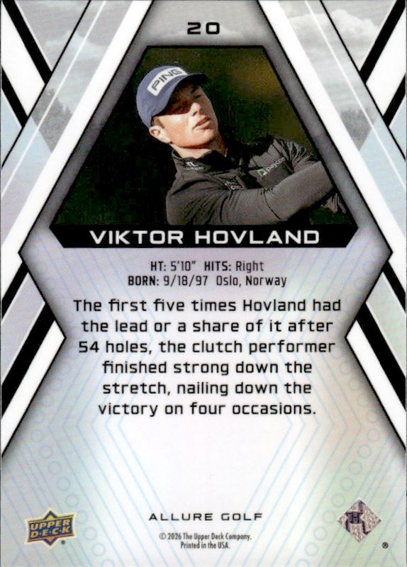 Upper Deck 2026 Allure Golf Viktor Hovland #20 