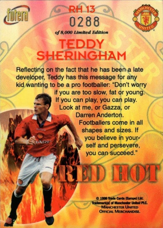Teddy Sheringham Red Hot 98 RH13 #0288/8000 