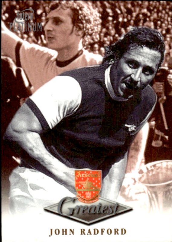 1999 Futera Platinum Arsenal Greatest John Radford 22 CARAT GOLD GILDED EDGES
