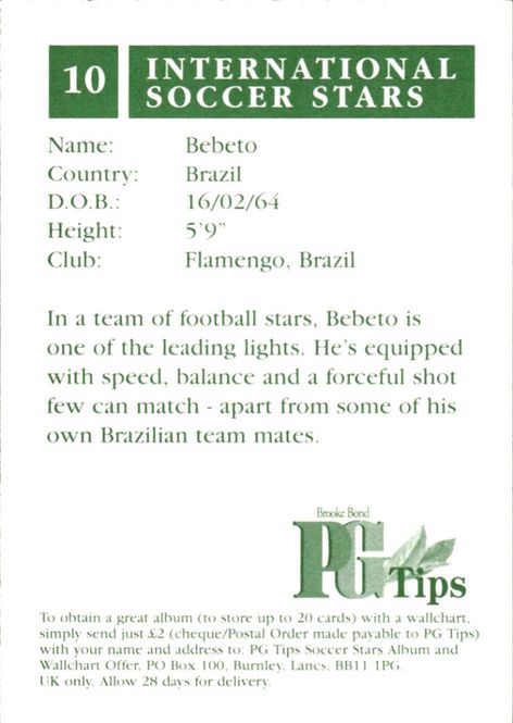 Hovedbilde 1998 Brooke Bond PG Tips International Stars ...