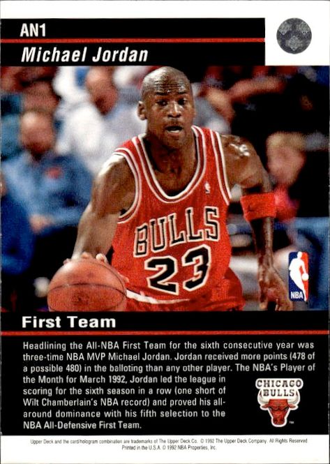 Main Image 1992-93 Upper Deck All NBA Team #AN1 Michael ...