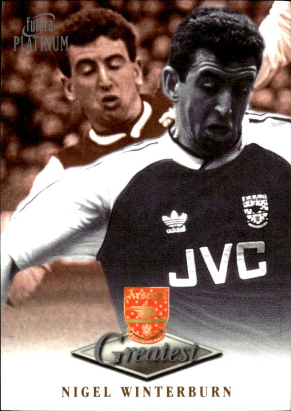 1999 Futera Platinum Arsenal Greatest nigel winterburn 22 CARAT GOLD GILDED EDGES