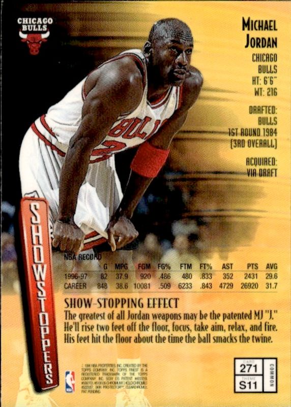 1997-98 Topps Finest: Michael Jordan Showstoppers 