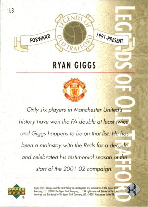 Main Image Ryan GIGGS - 2001 Upper Deck Manchester United - ...
