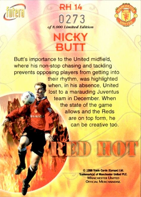 Hovedbilde Nicky Butt Red Hot 98 RH14 #0273/8000