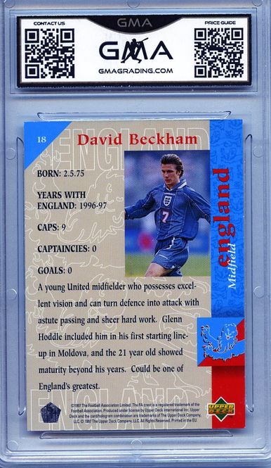 Main Image 1997 Upper Deck David Beckham England RC #18 GMA ...