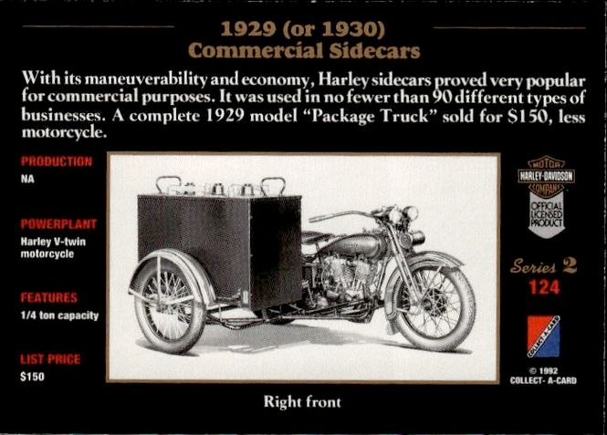Hovedbilde 1992 Collect A Card Harley Davidson Series 2 1929 ...