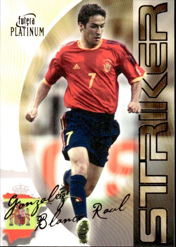 Raul Gonzalez Spain 2003 Futera Platinum World Football #16