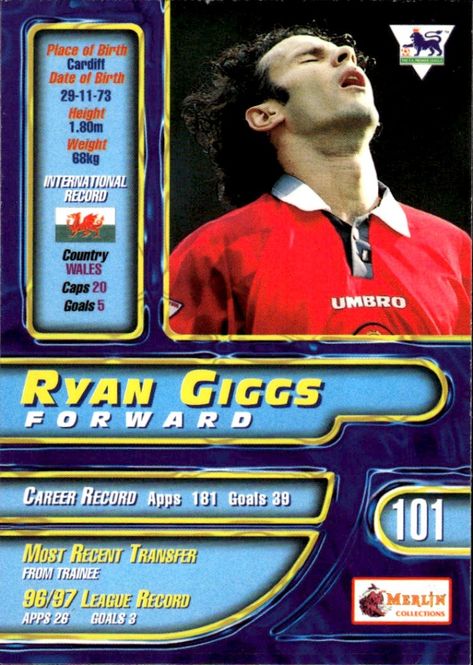 Hovedbilde MERLIN PREMIER GOLD 1998 RYAN GIGGS MANCHESTER ...
