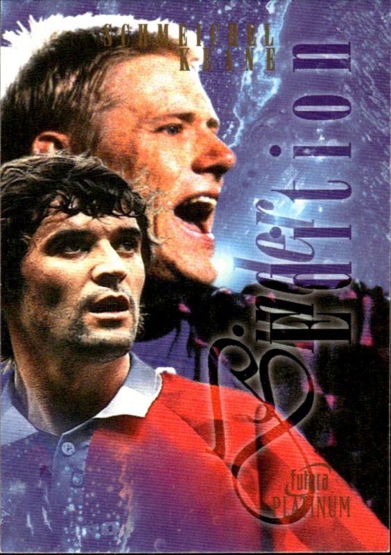 PETER SCHMEICHEL AND ROY KEANE BINDER CARD 1998 #1673/2500