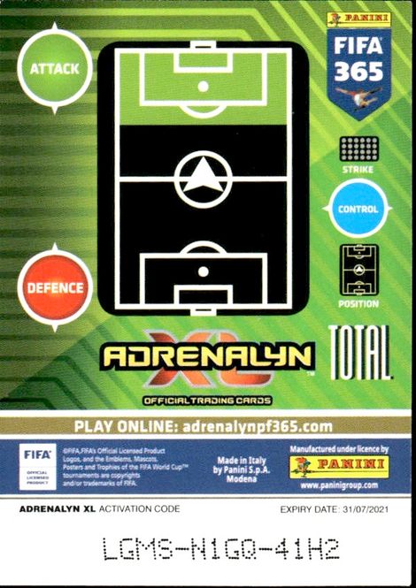 Hovedbilde 2021 Panini Adrenalyn XL FIFA 365 CARD #7 Top ...