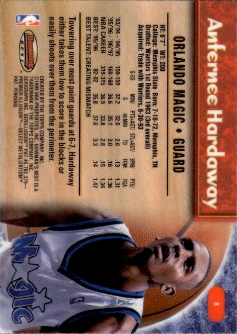 Main Image 1998-99 Bowman's Best - Anfernee Hardaway #8 