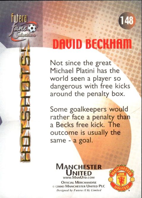 Hovedbilde DAVID BECKHAM FUTERA FANS SELECTION 2000 HOT ...