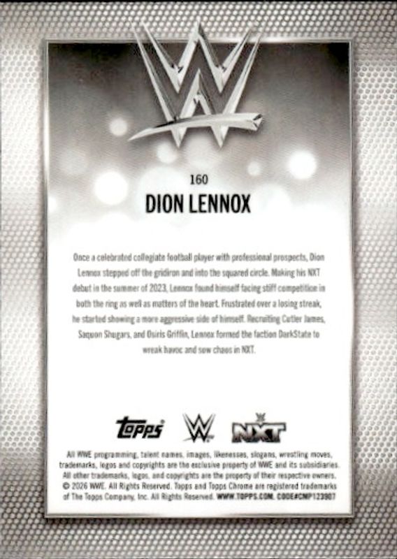 topps chrome ufc dion lennox  # 124/199