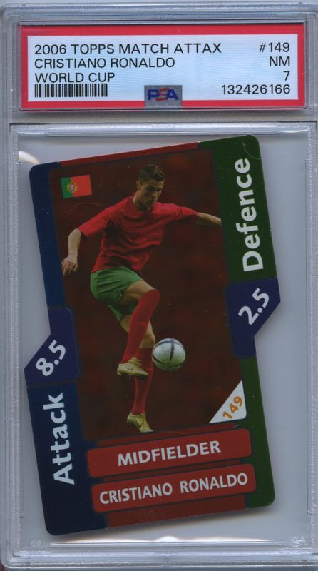 2006 TOPPS MATCH ATTAX WORLD CUP #149 CRISTIANO RONALDO CHROME FOIL PSA 7