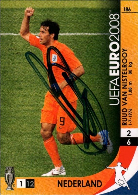 Panini UEFA Euro 2008 Ruud van Nistelrooy Netherlands #186 ON CARD AUTOGRAPH