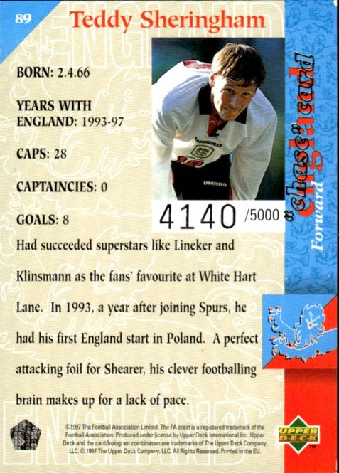 Hovedbilde 1997-98 Upper Deck England Three Lions #4140/5000 ...