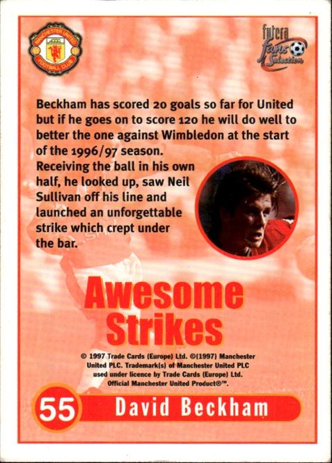 Hovedbilde 1997 Futera Fans Selection Manchester United ...
