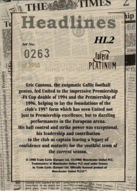 ERIC CANTONA Headlines HL2 #263/ 3950