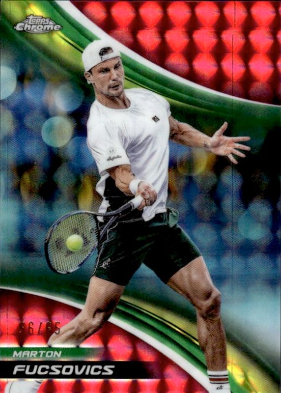 2025 Topps Chrome Marton Fucsovics Pink Geometric Refractor #56/65