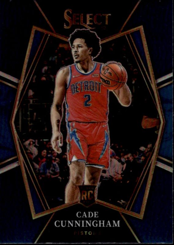 CADE CUNNINGHAM 2021-2022 Panini Select #116 RC Premier Level Blue Prizm-Pistons