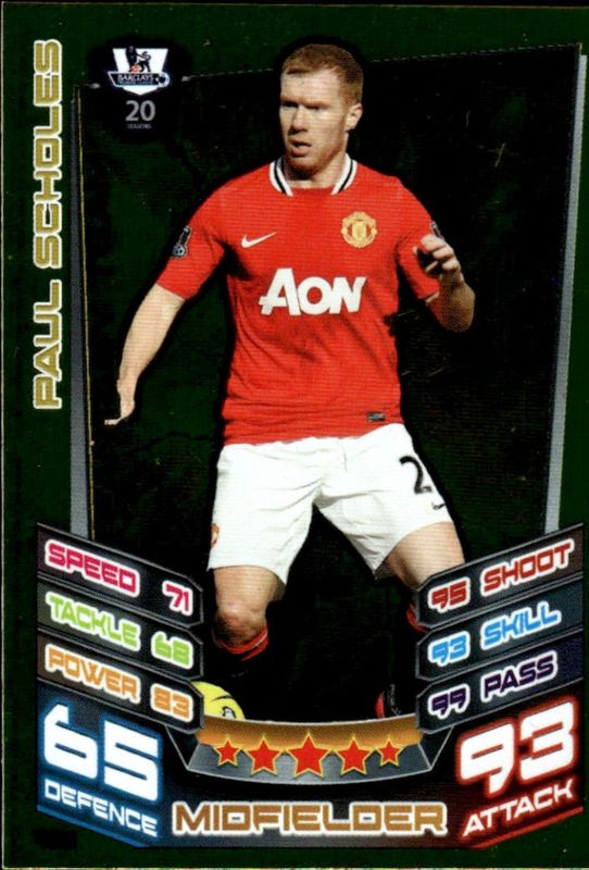 MATCH ATTAX 2012 12/13 GOLD LEGEND – PAUL SCHOLES MAN UNITED – CARD #486