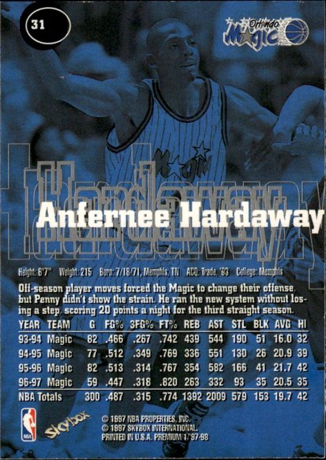 Main Image 1997-98 SkyBox Premium Orlando Magic Basketball ...