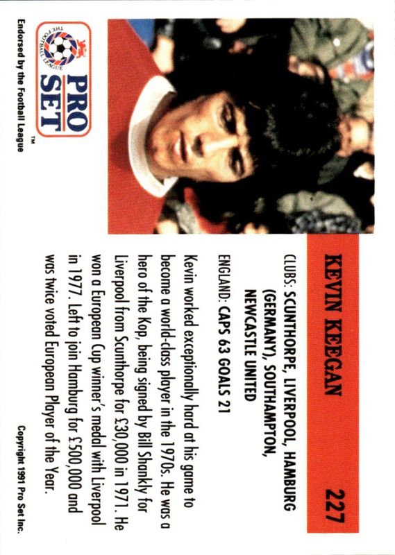 1991-92 Pro Set English League Kevin Keegan #227 